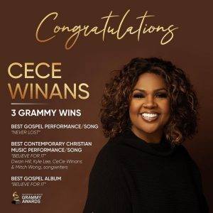 Cece Winans 3 GRAMMY Awards 