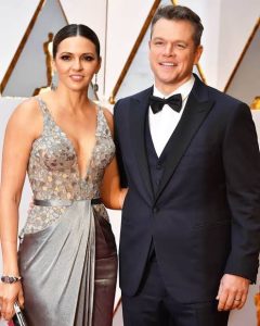 Actor Matt Damon and his wife Luciana Bozán Barroso. 
