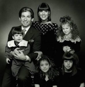 Robert Kardashian in a black and white family picture. 